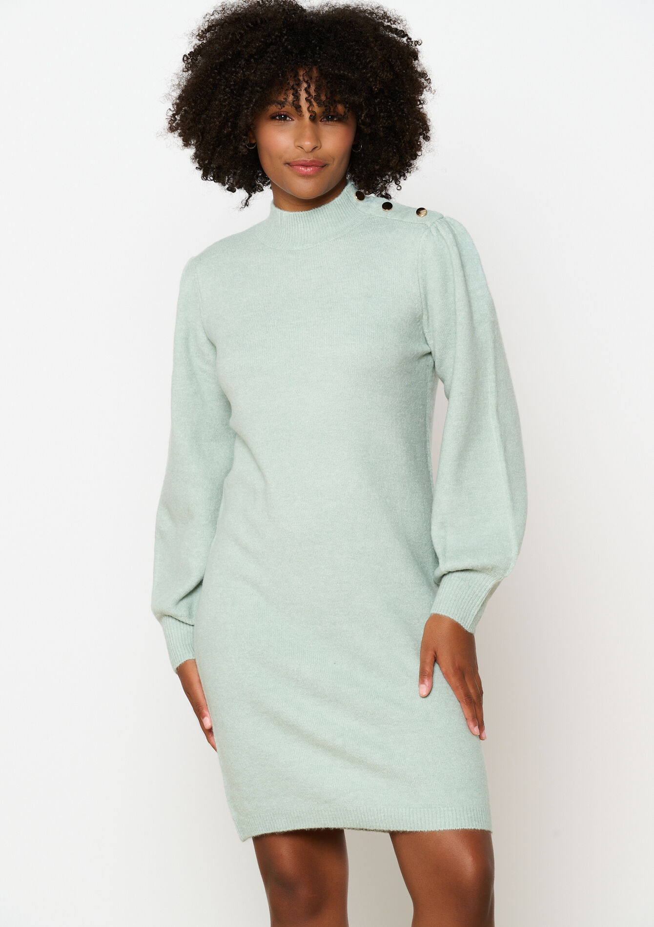 Sweater dress with buttons, , hi-res