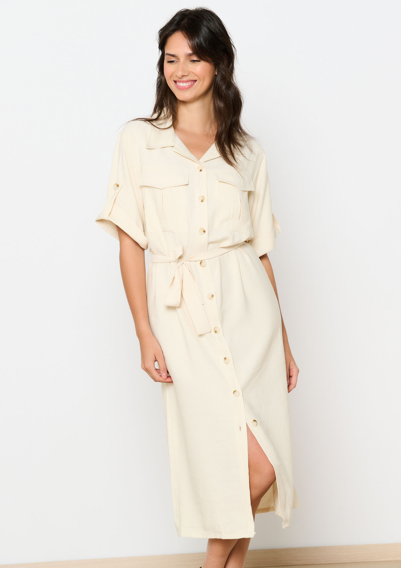 Midi shirt dress, , back