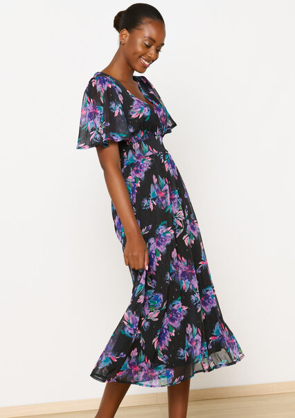 Maxi-jurk met bloemenprint - BLACK - 08103840_1119