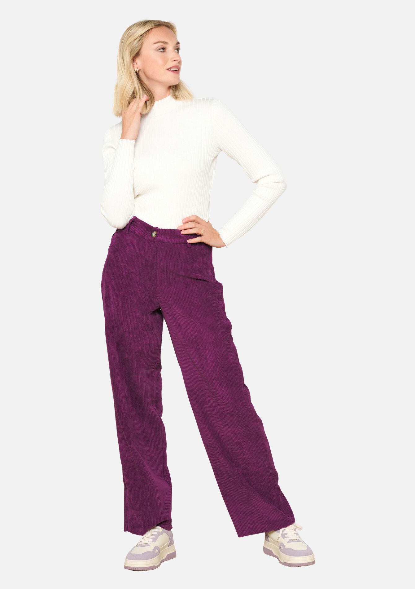 Corduroy broek, , back