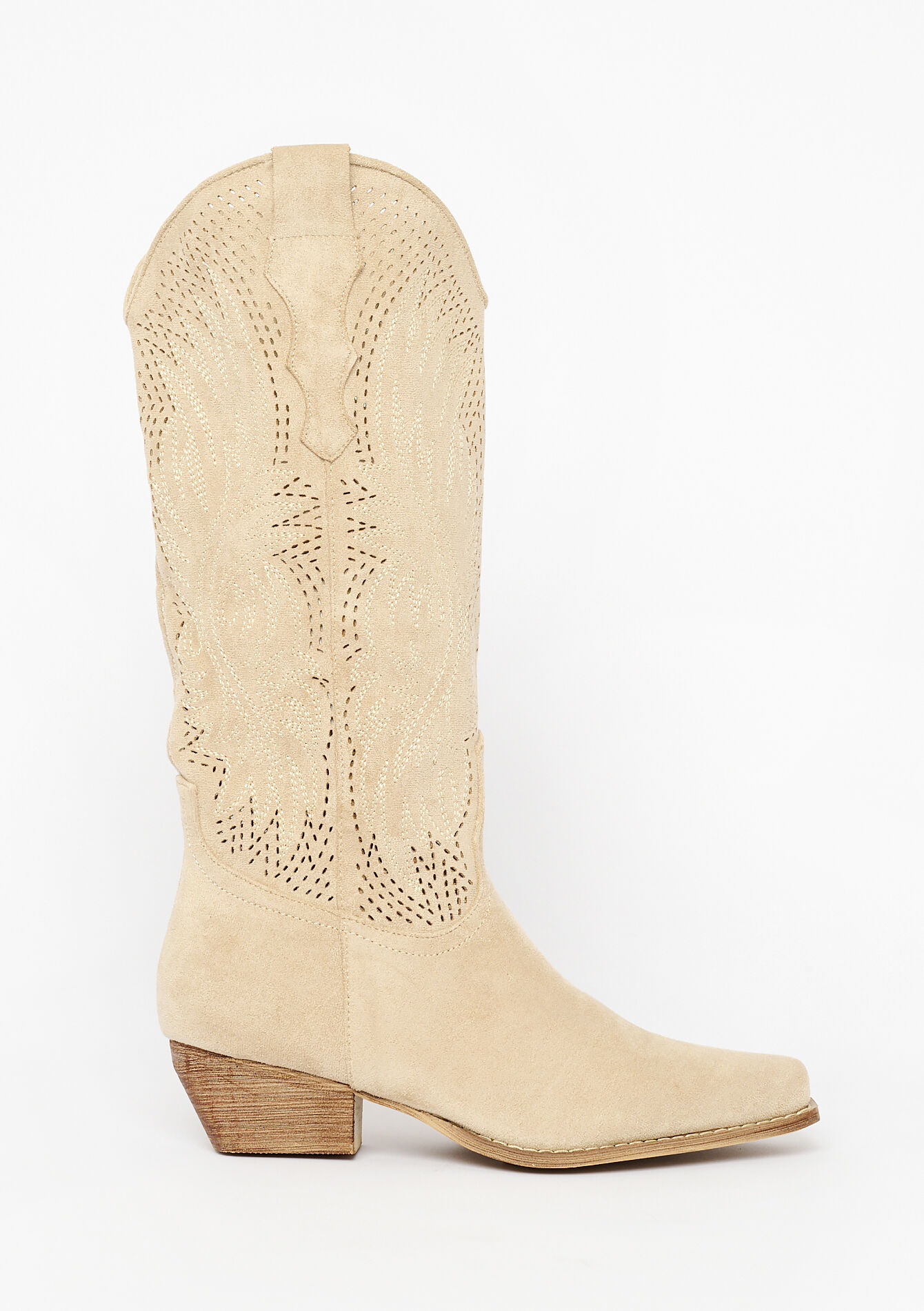 Suede western boots, , back