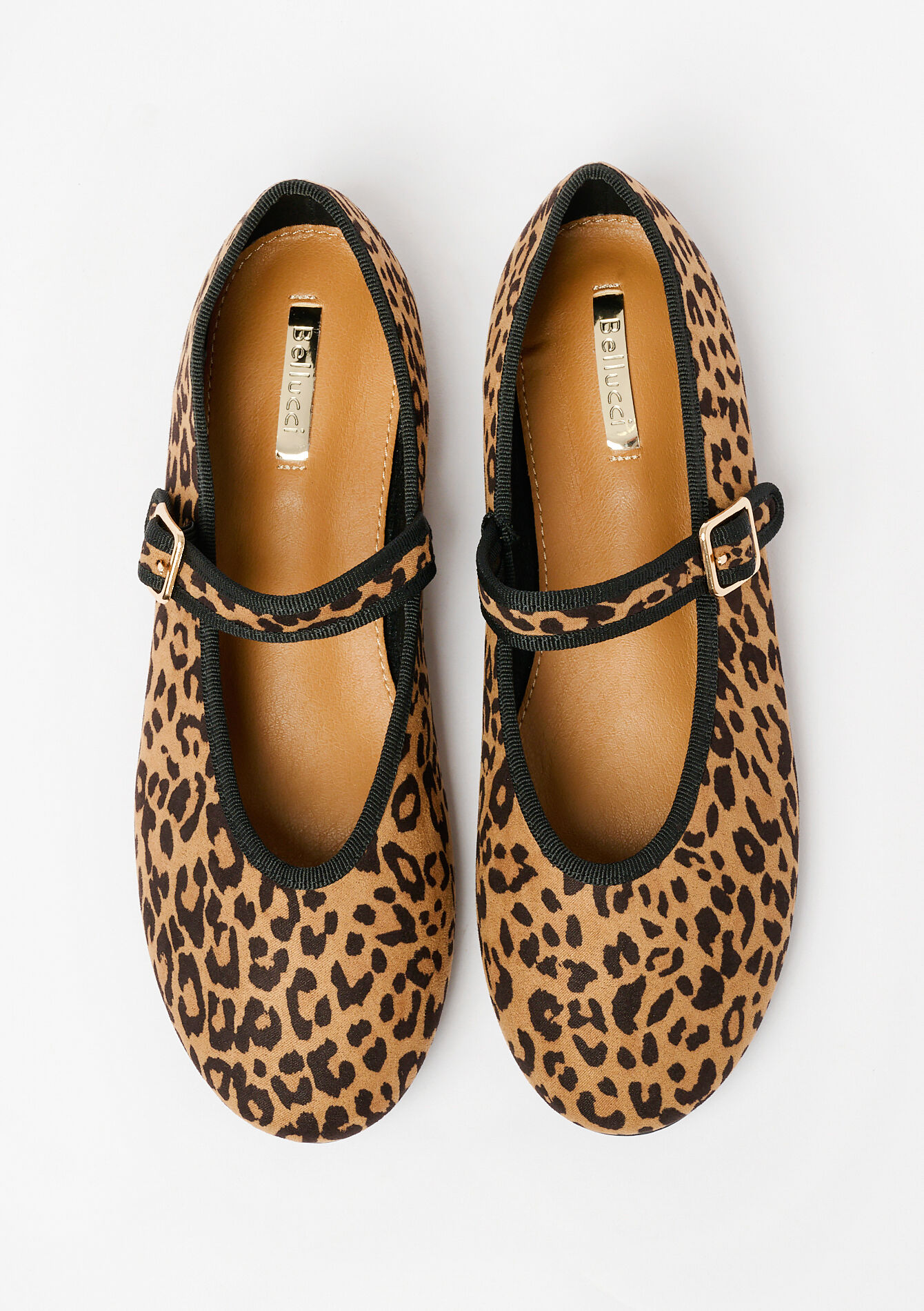 Suede ballerinas with leopard print, , back