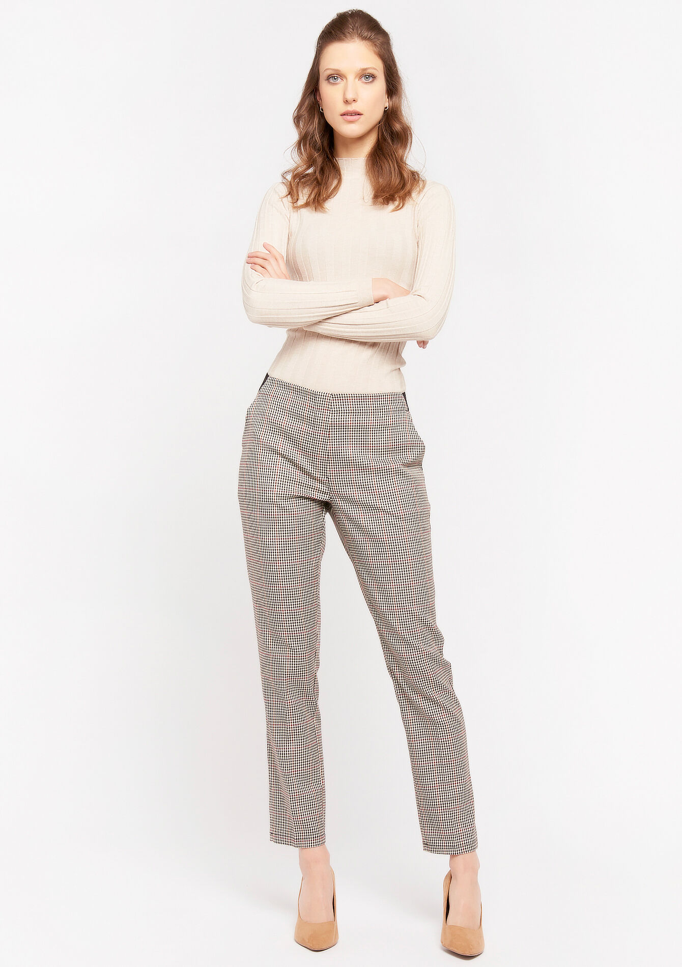 brown cigarette trousers