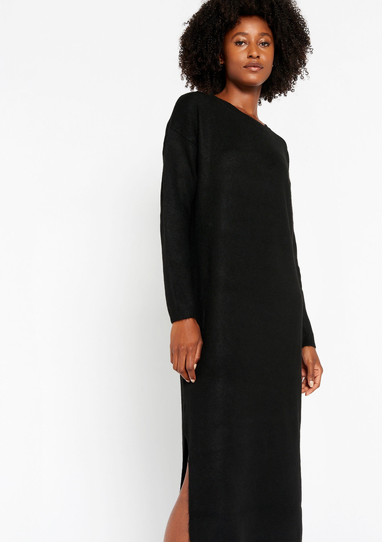 Long sweater dress, , back