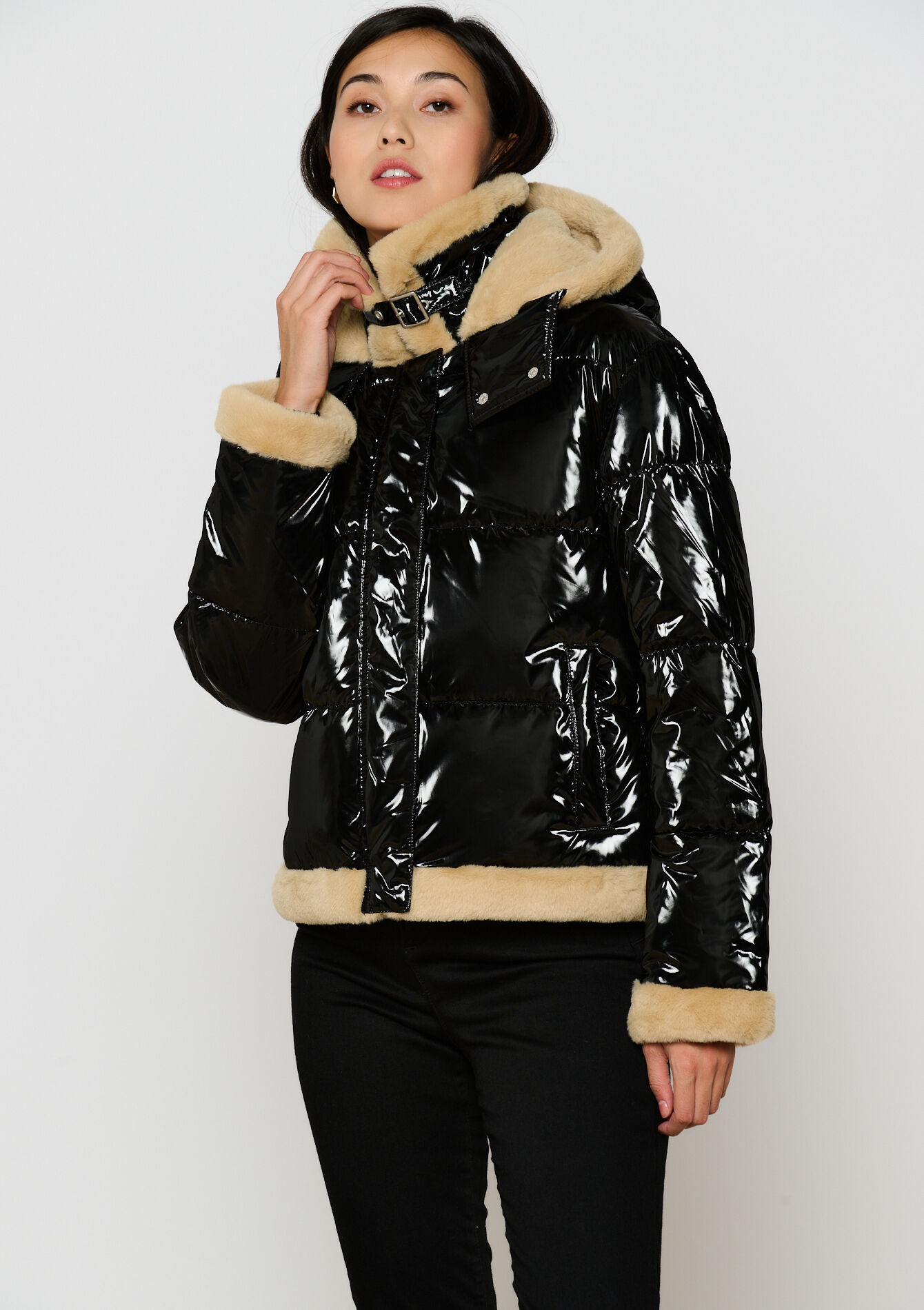 Metallic quilted jacket, , hi-res