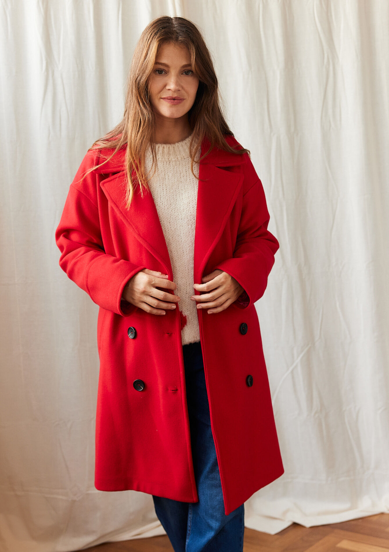 Manteau mi-long, , front