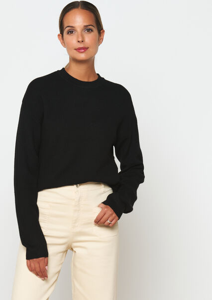 Pullover with round neck - BLACK BEAUTY - 04006513_2600