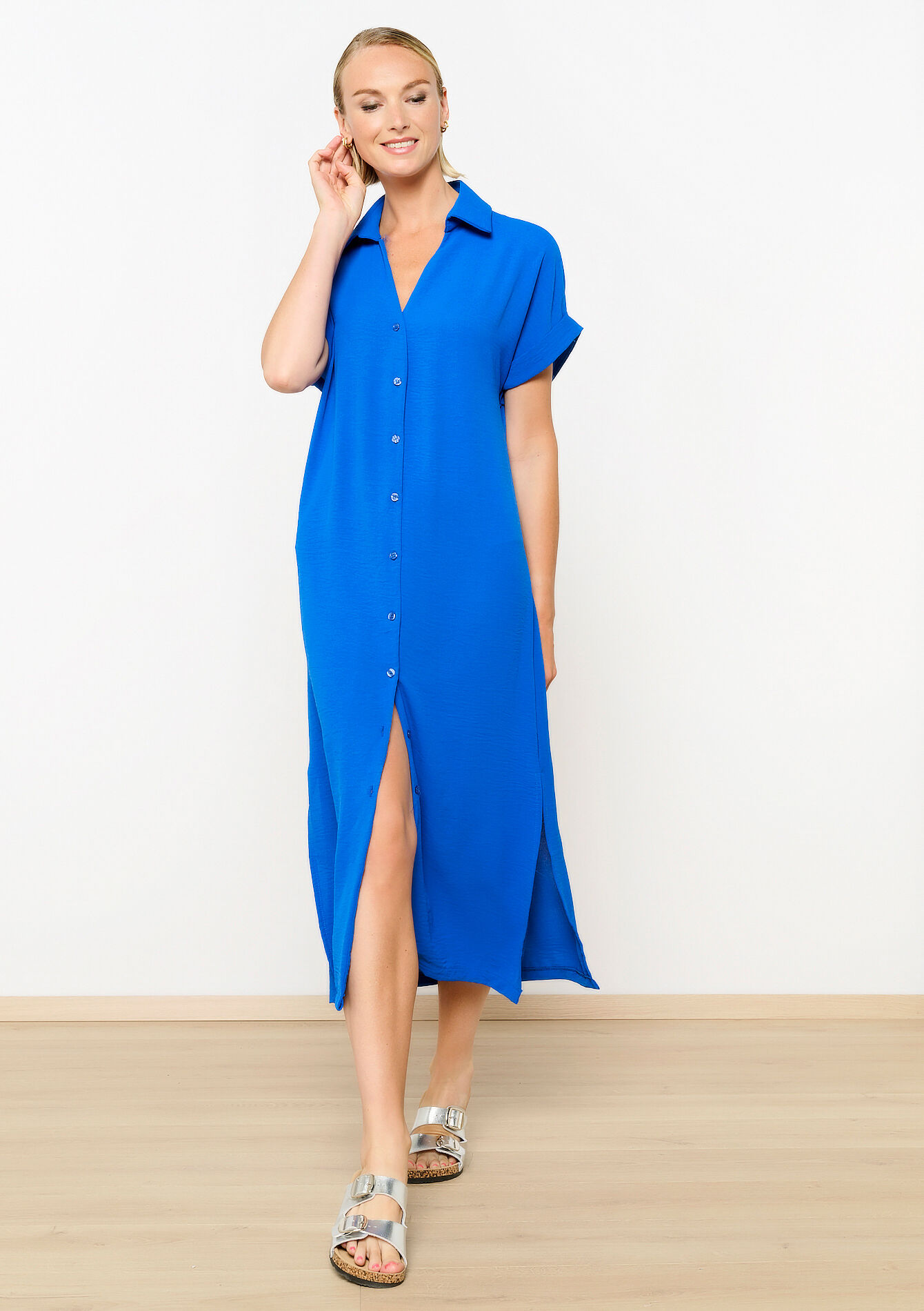 Straight shirt dress, , back