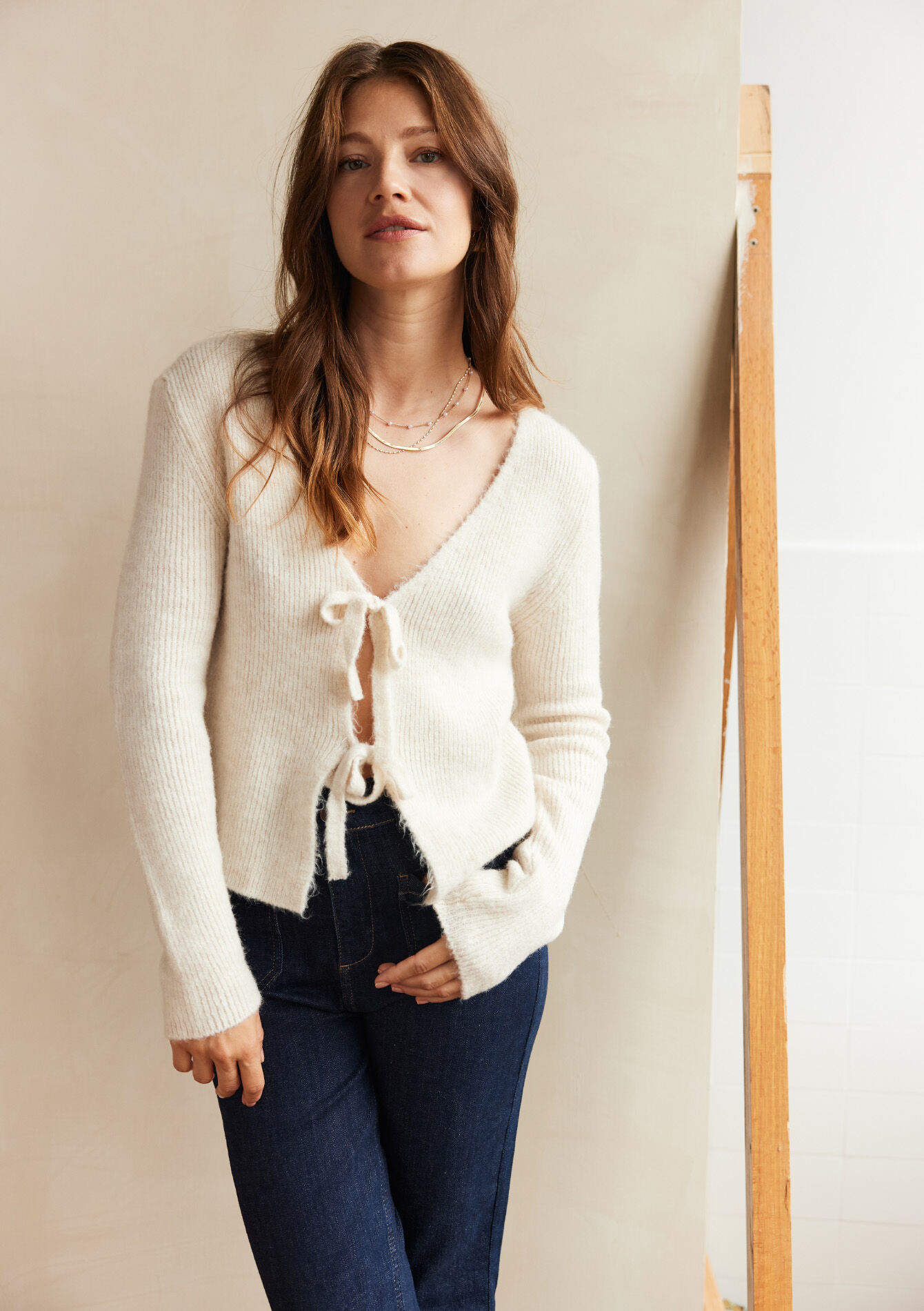 Cardigan avec noeuds, , front