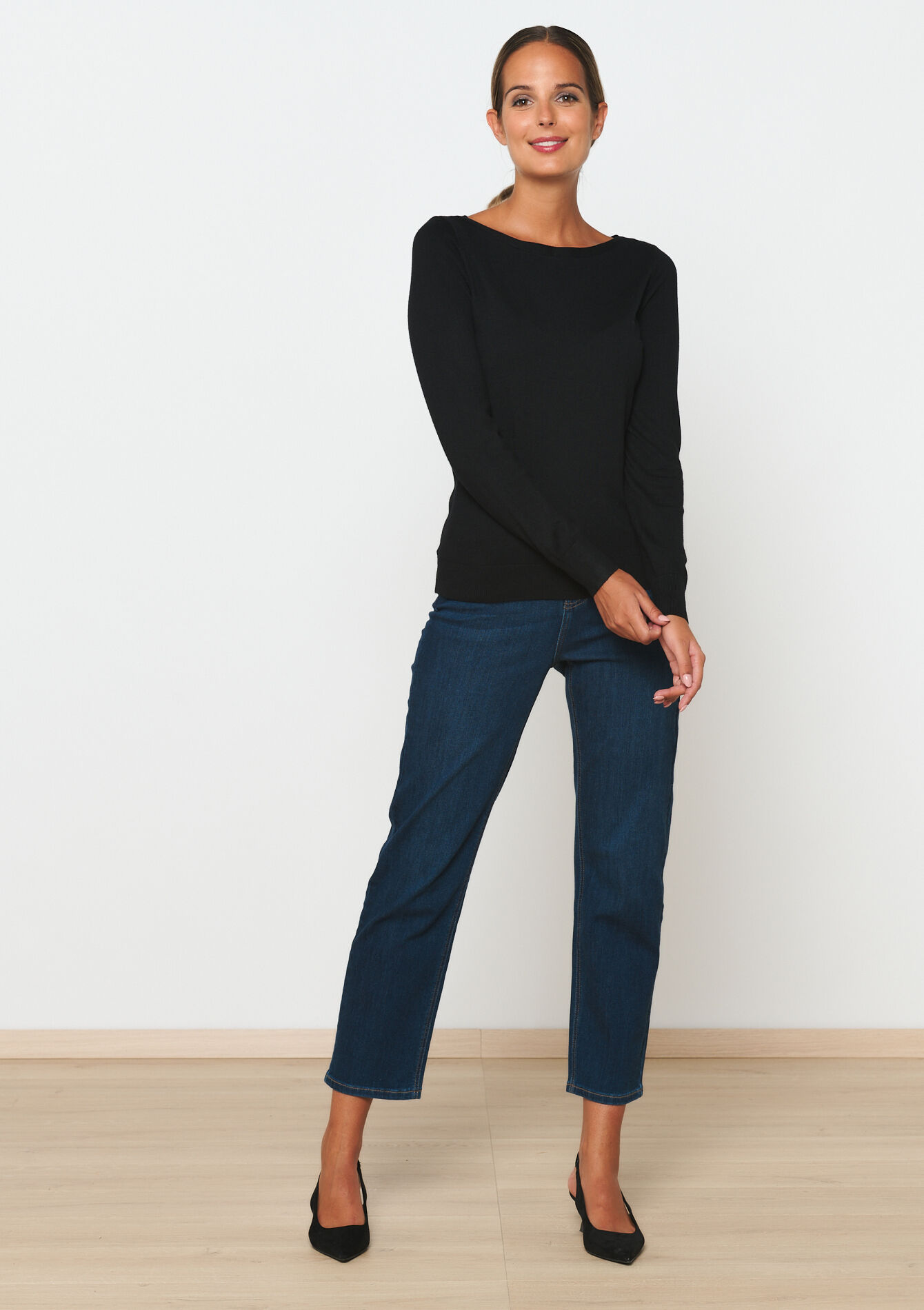 Jumper with boat neck, , back