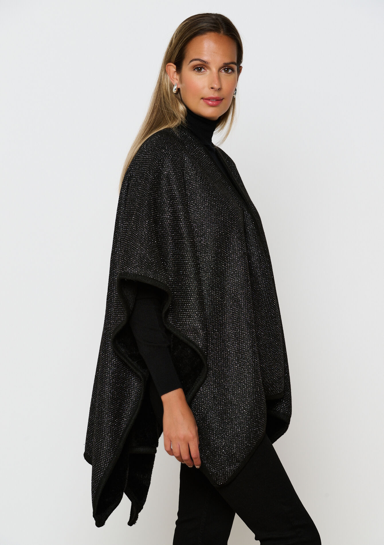 Poncho with lurex, , hi-res