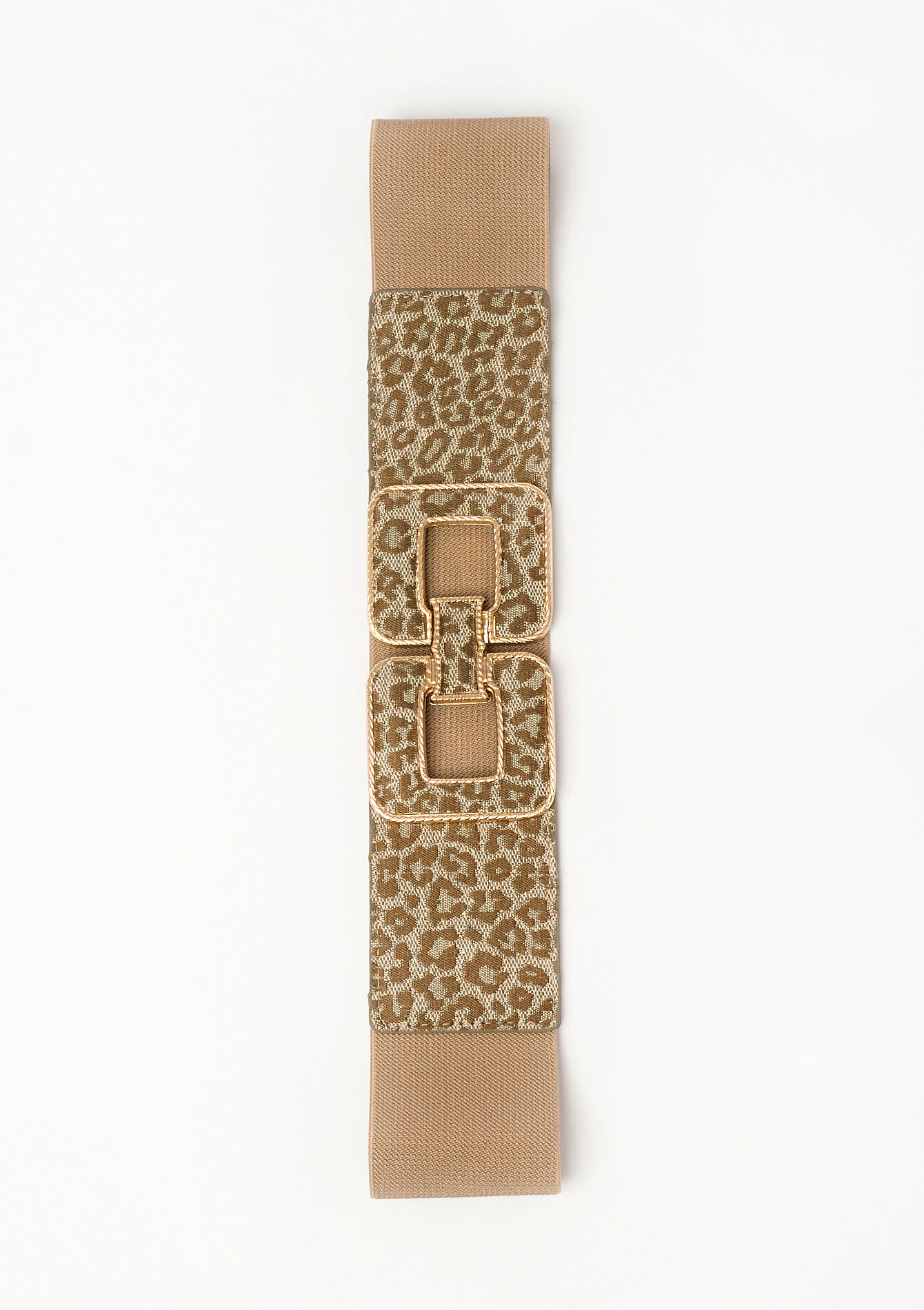 Elasticated belt with leopard pattern, , hi-res