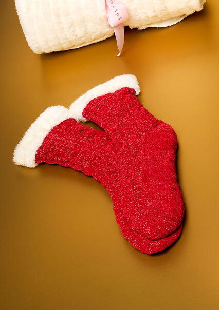 Lined socks with lurex - BORDEAUX WINE - 17101059_5514