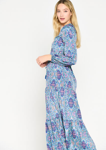 Maxi dress with print - BLUE FAIENCE - 08601829_1584