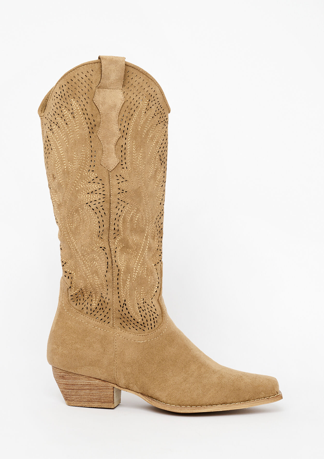 Suede western boots, , back