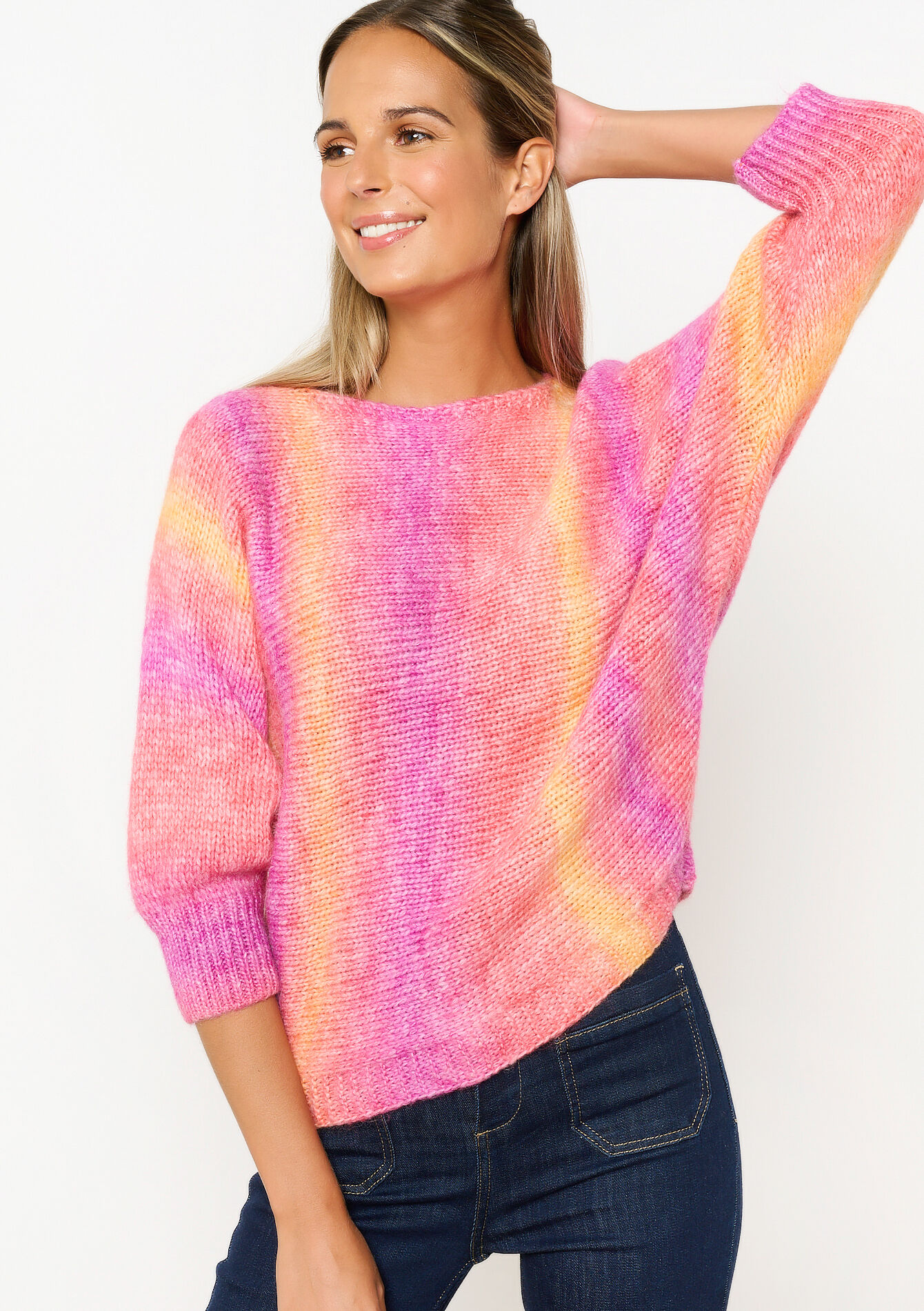 Pullover avec dégradé de couleur, , back