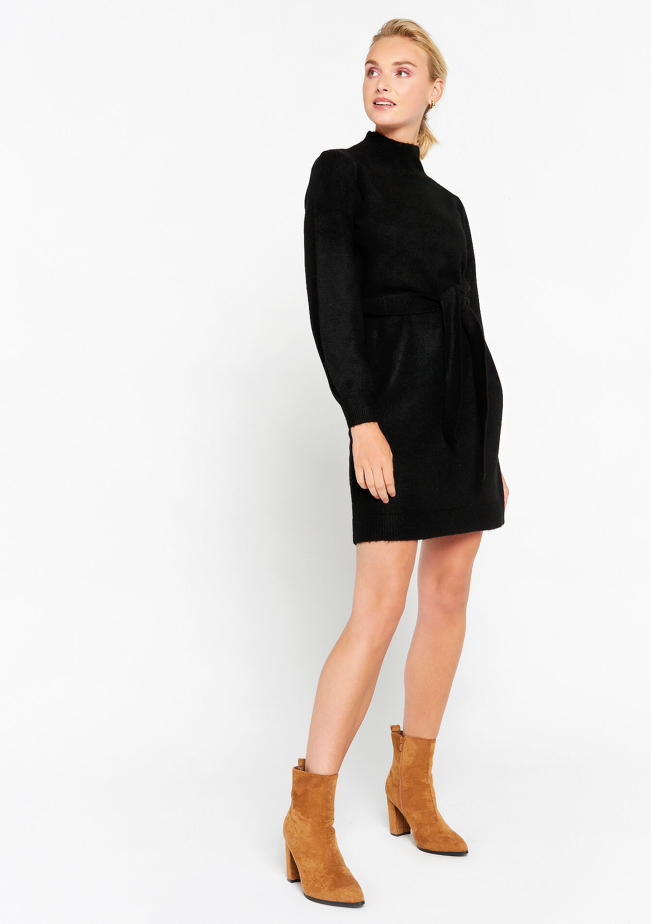 Pullover dress with turtleneck, , back