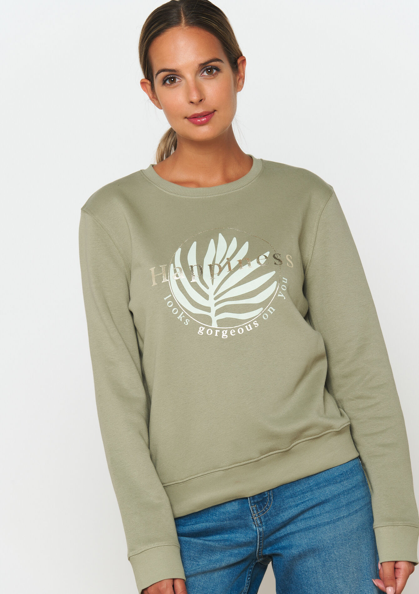 Printed sweatshirt, , back