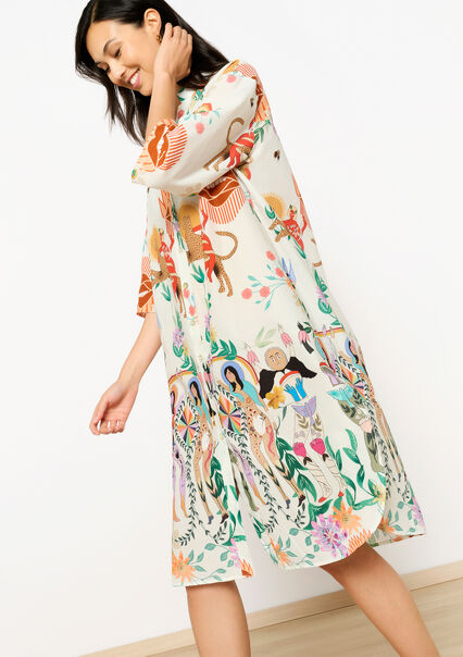 Shirt dress with illustrations - OFFWHITE - 08103699_1001