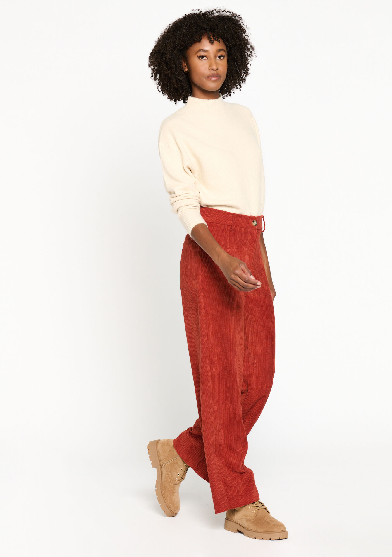 Corduroy trousers, , back