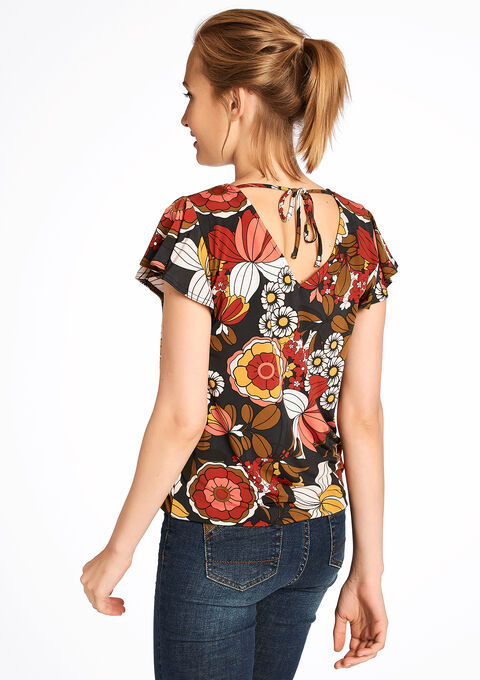 Short Sleeved T Shirt With Floral Print Lolaliza