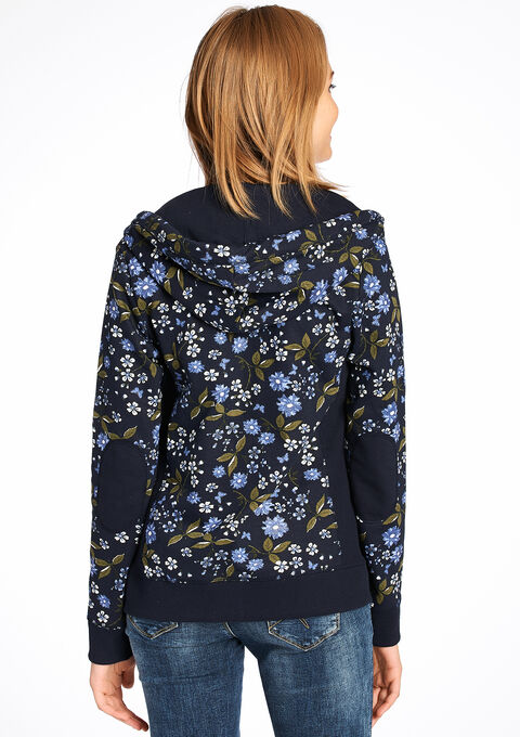 Hooded sweat with floral print - LolaLiza