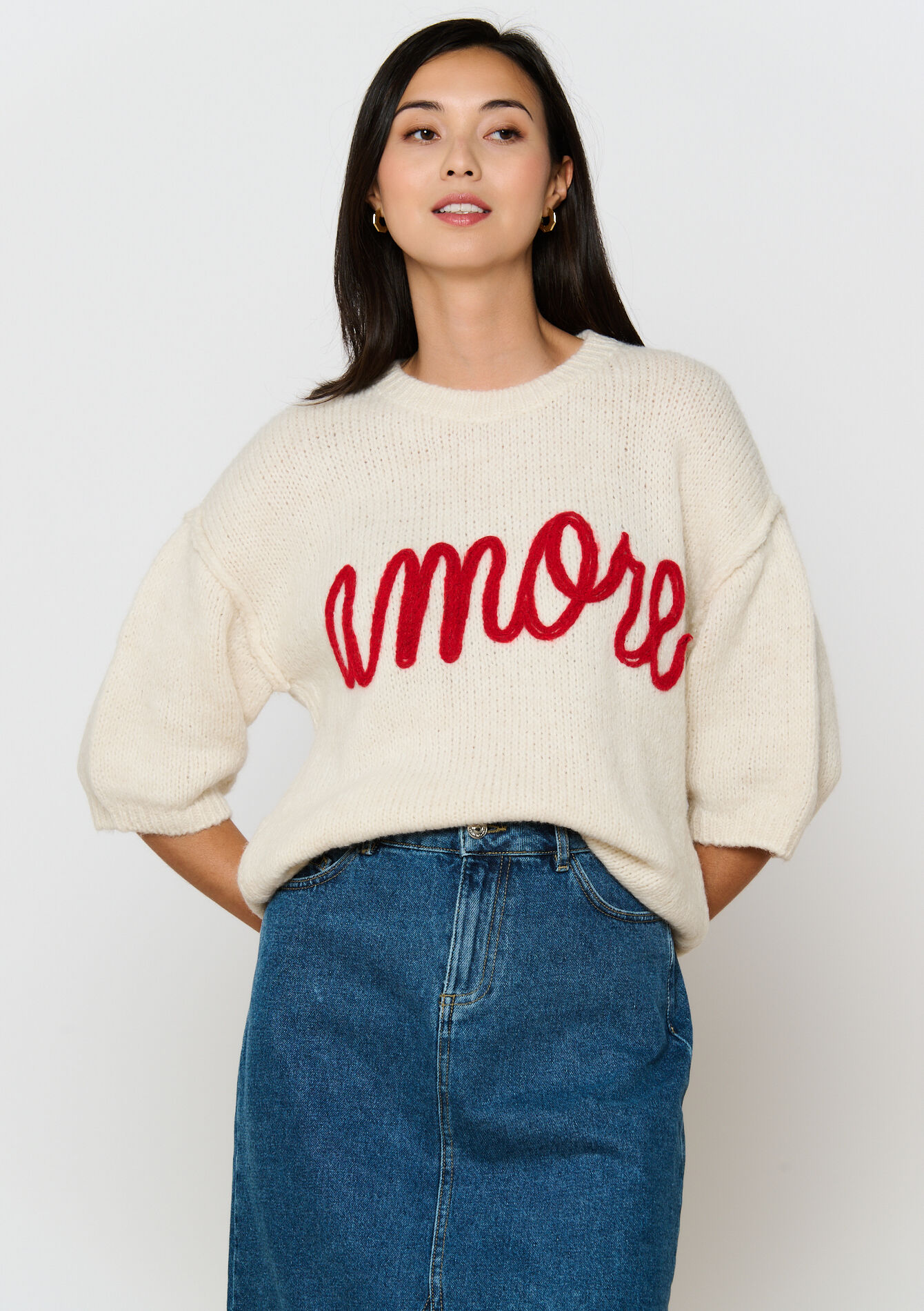 Pullover with lettering, , hi-res