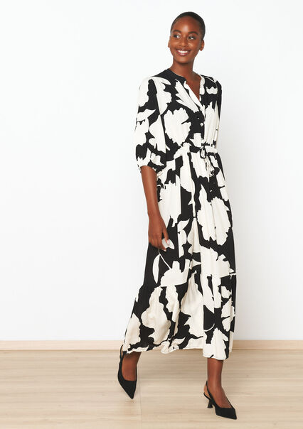 Maxi-jurk met print - BLACK - 08103839_1119