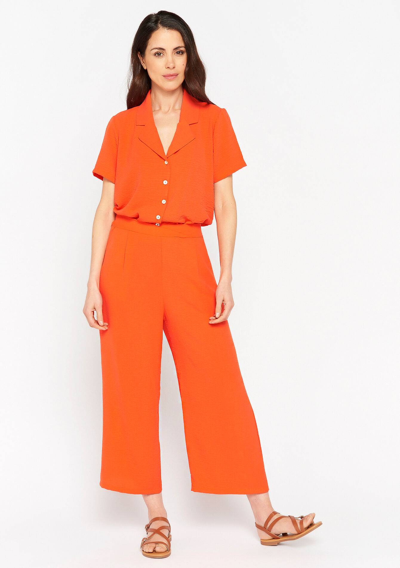 Wide trousers, , back