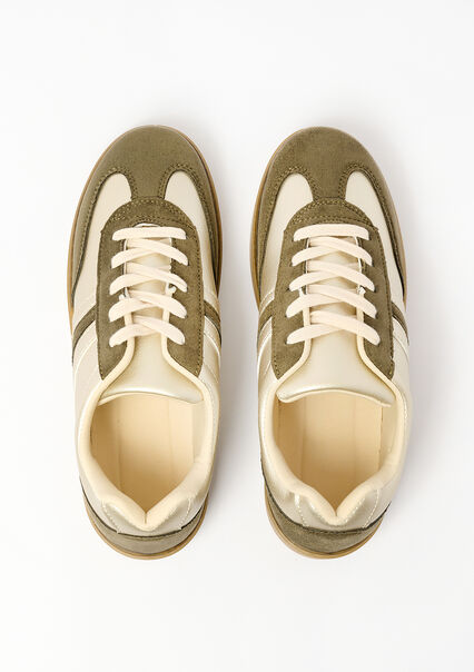 Trainers with thick sole - KHAKI MINT - 13000766_2542