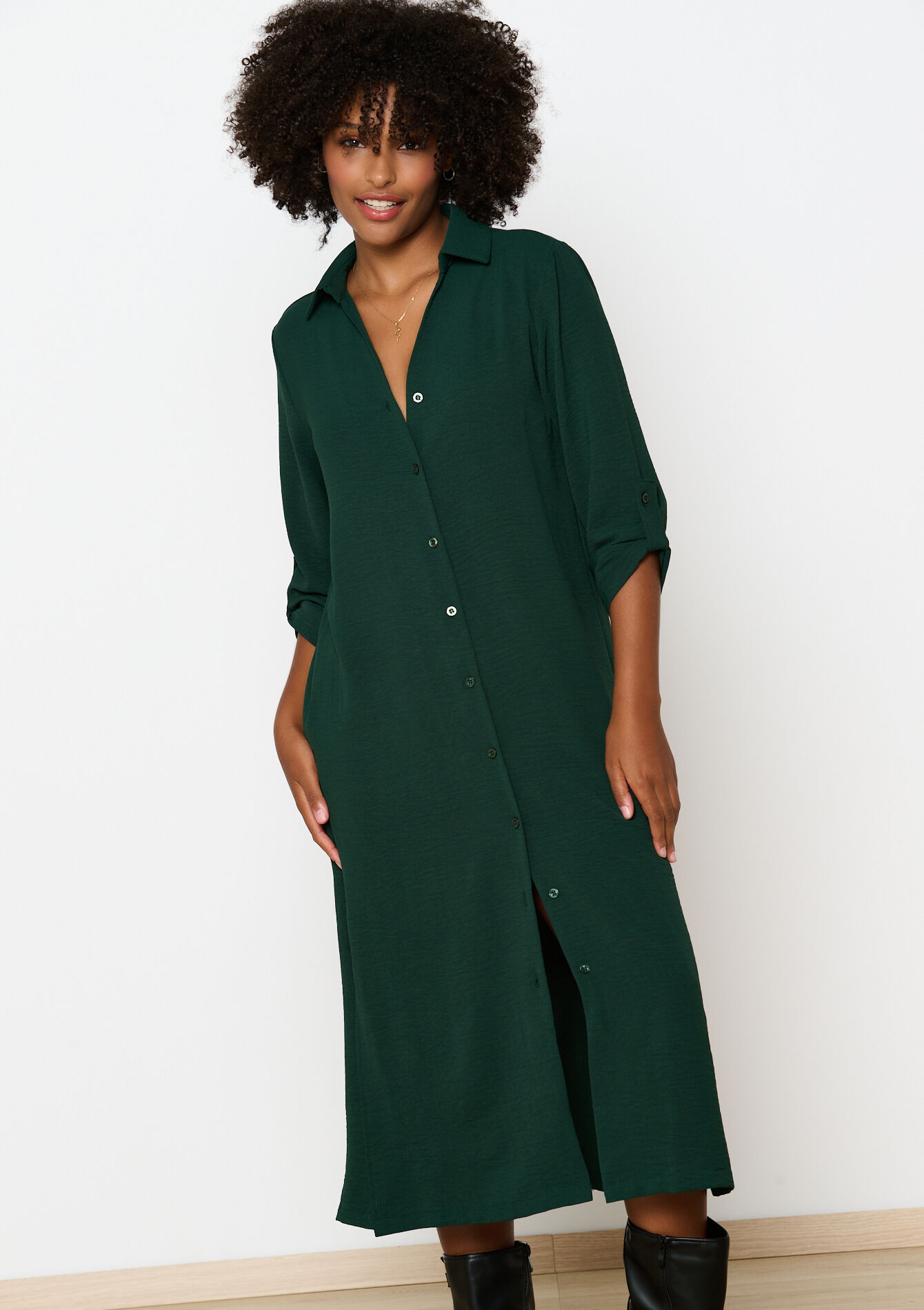 Midi shirt dress, , hi-res