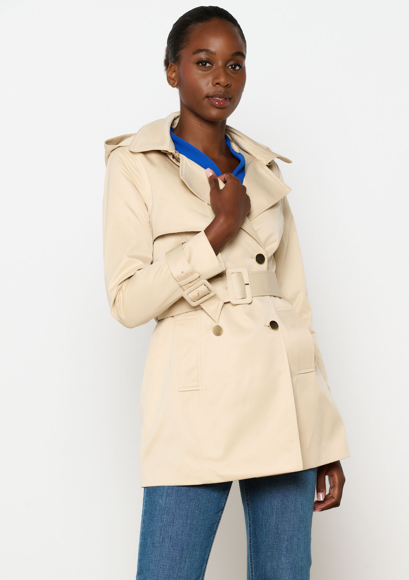 Midi trench coat, , hi-res