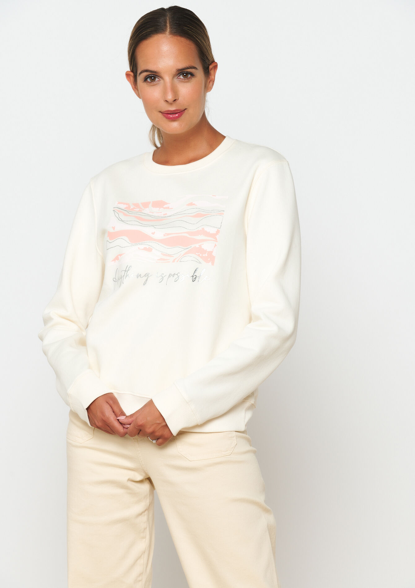 Printed sweatshirt, , back