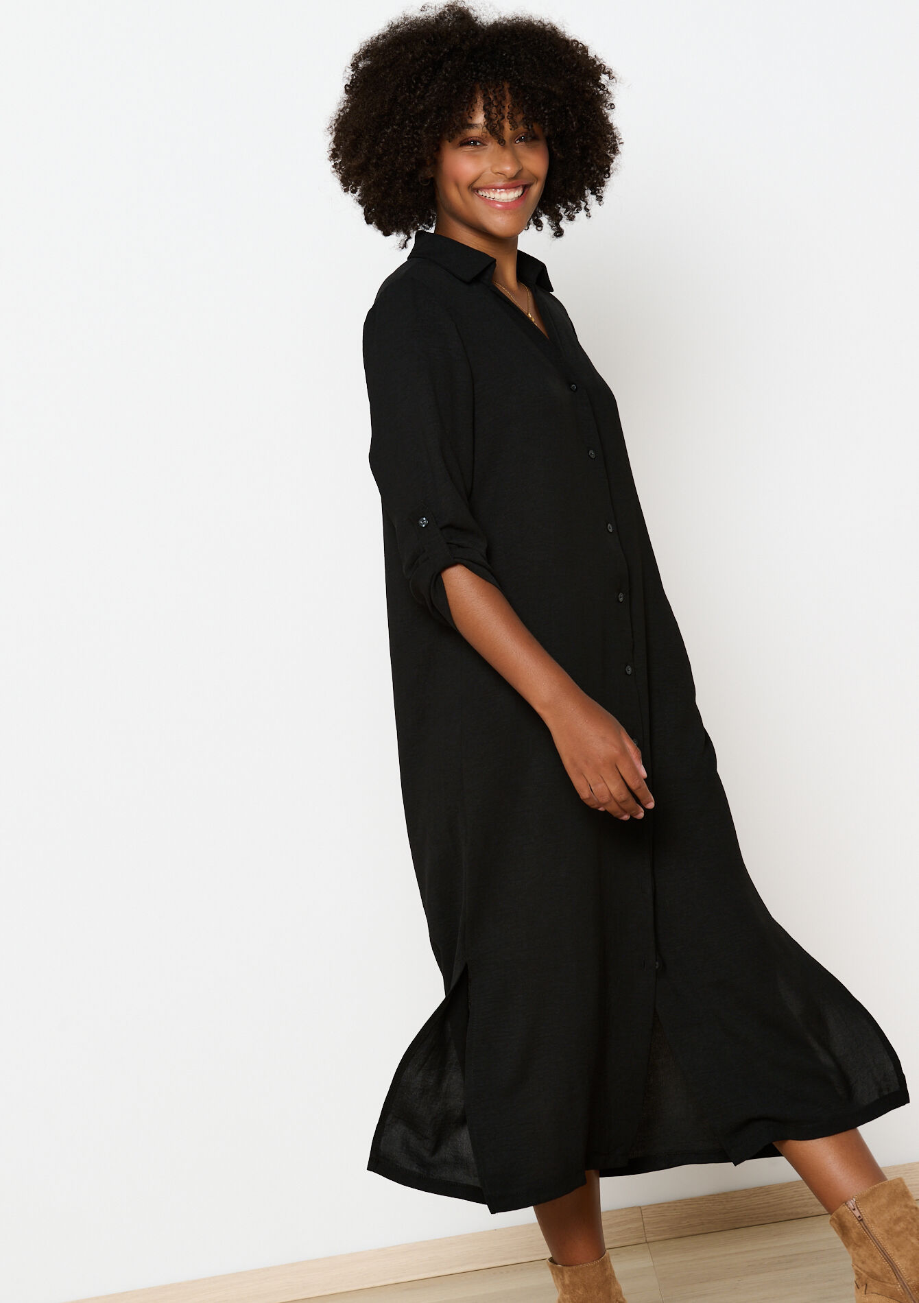 Midi shirt dress, , hi-res