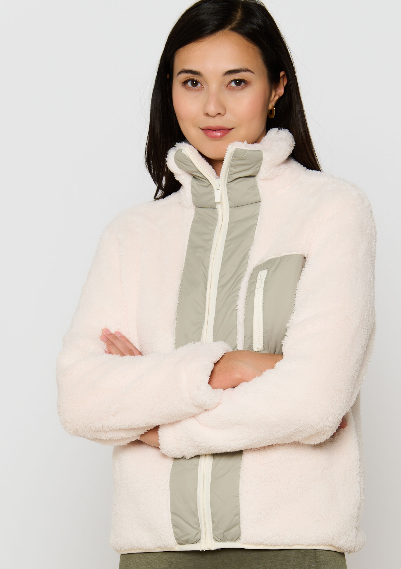 Fleece with breast pocket, , detail_model