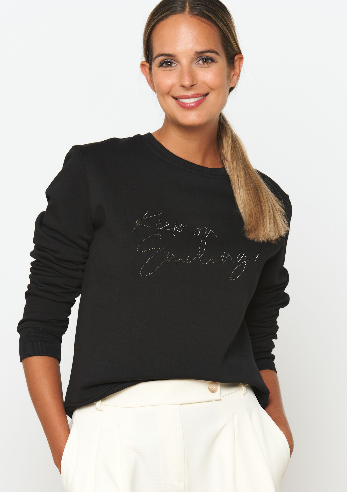 Sweater met opschrift, , back