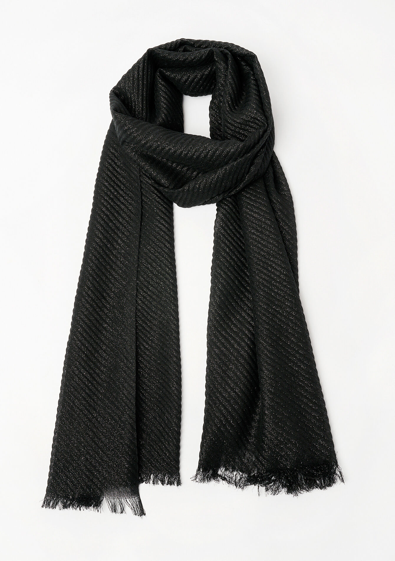 Lurex pleated scarf, , hi-res