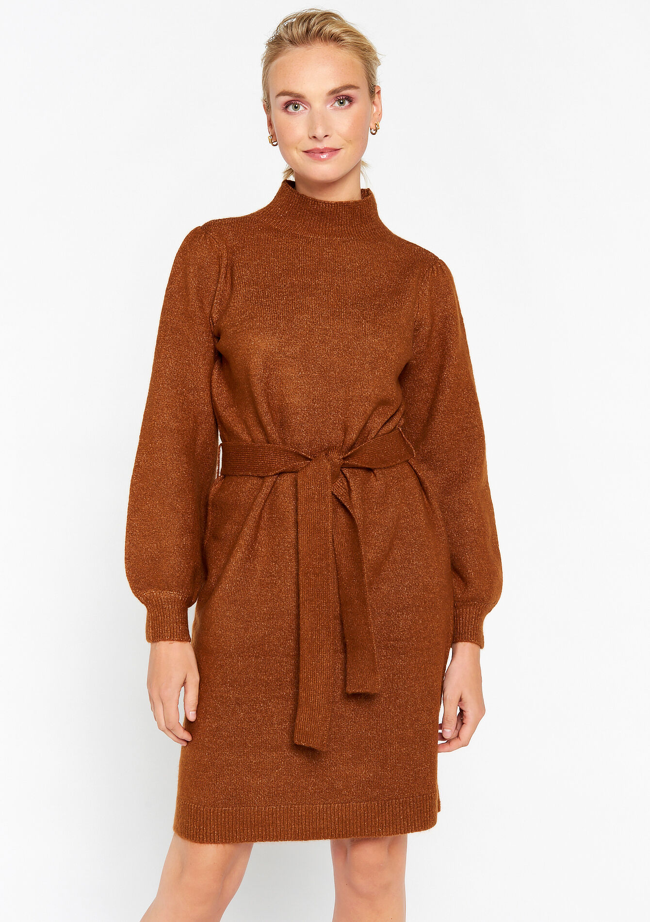 Pullover dress with turtleneck, , back