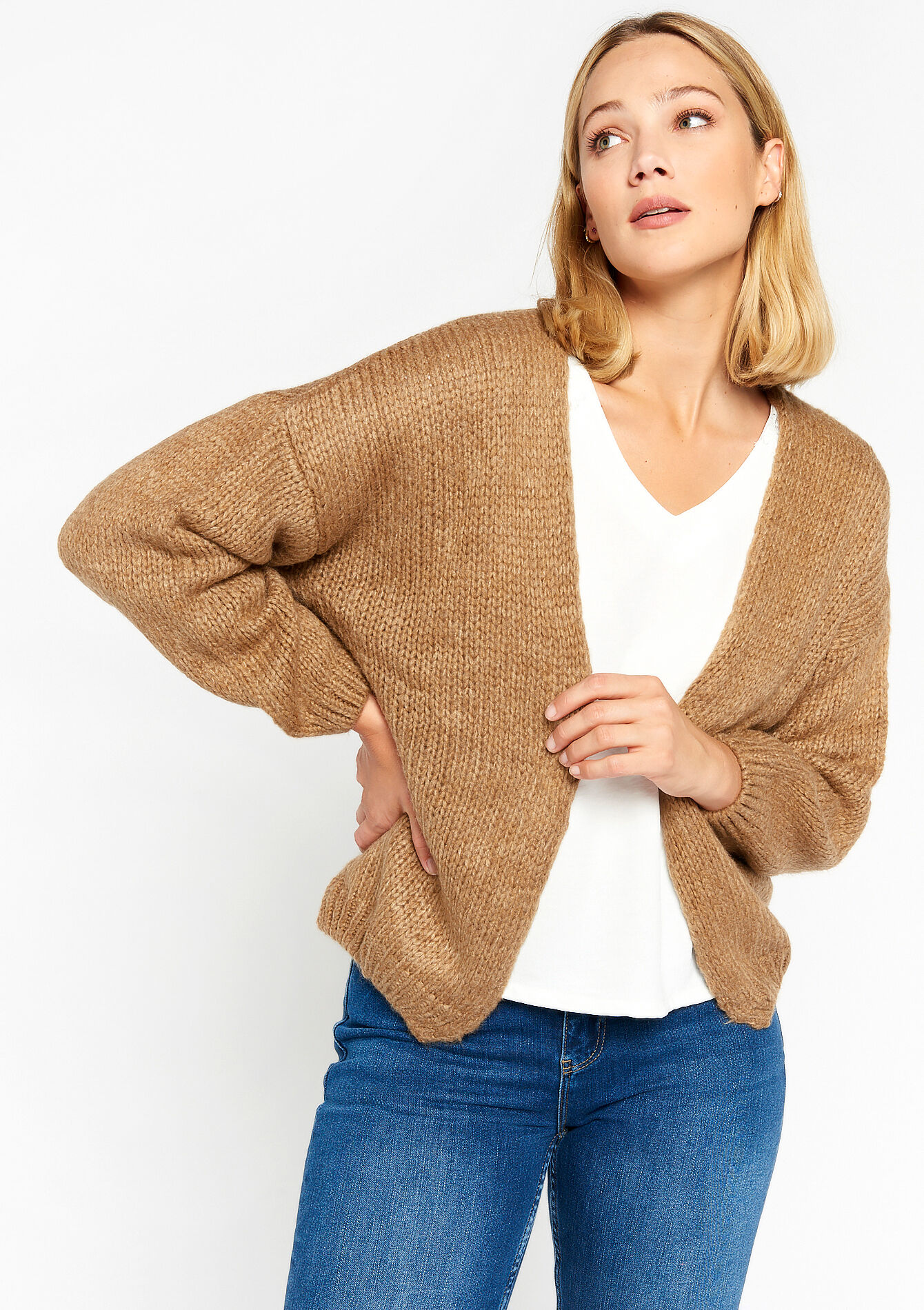 Open cardigan, , back