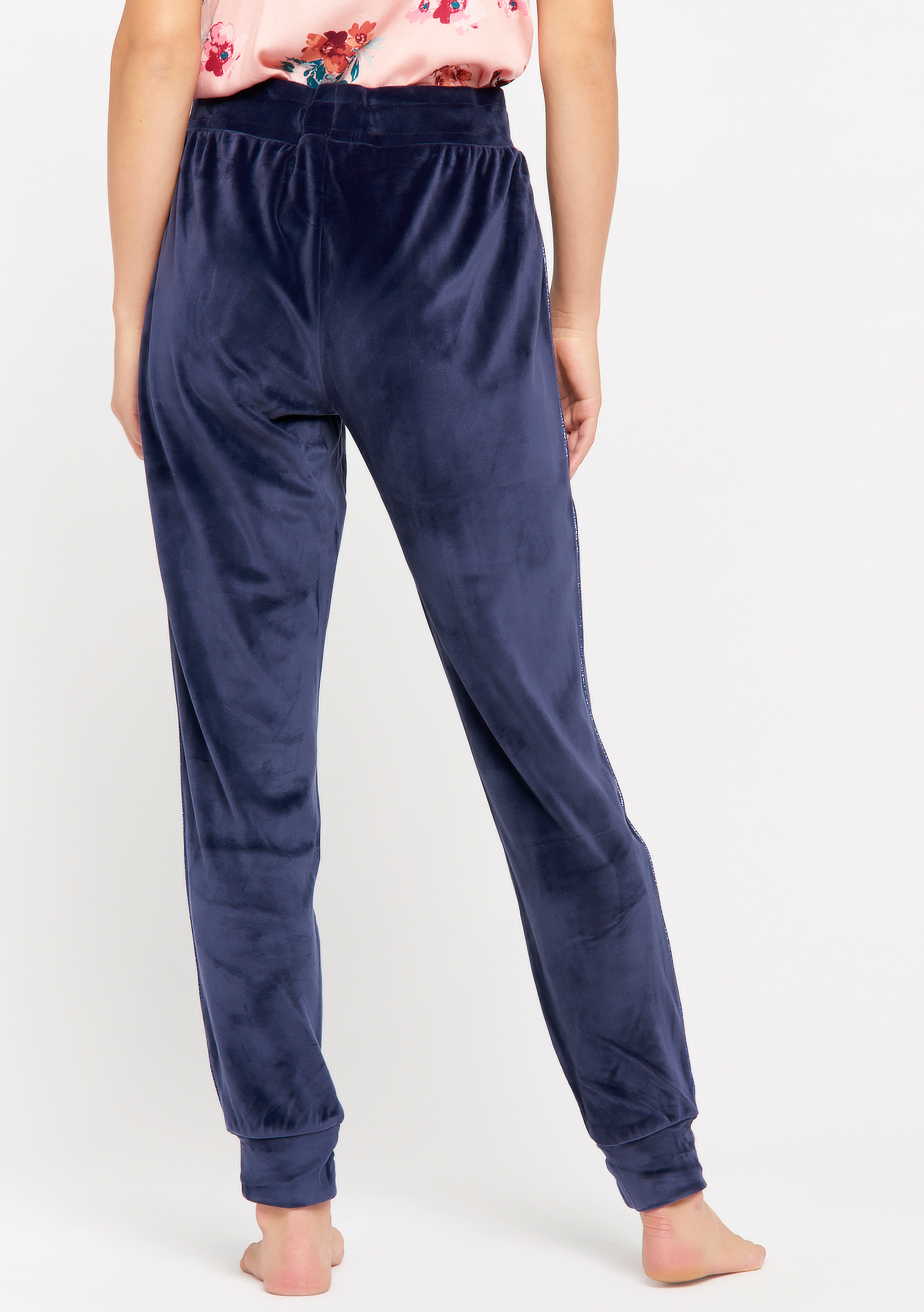 blue velvet joggers