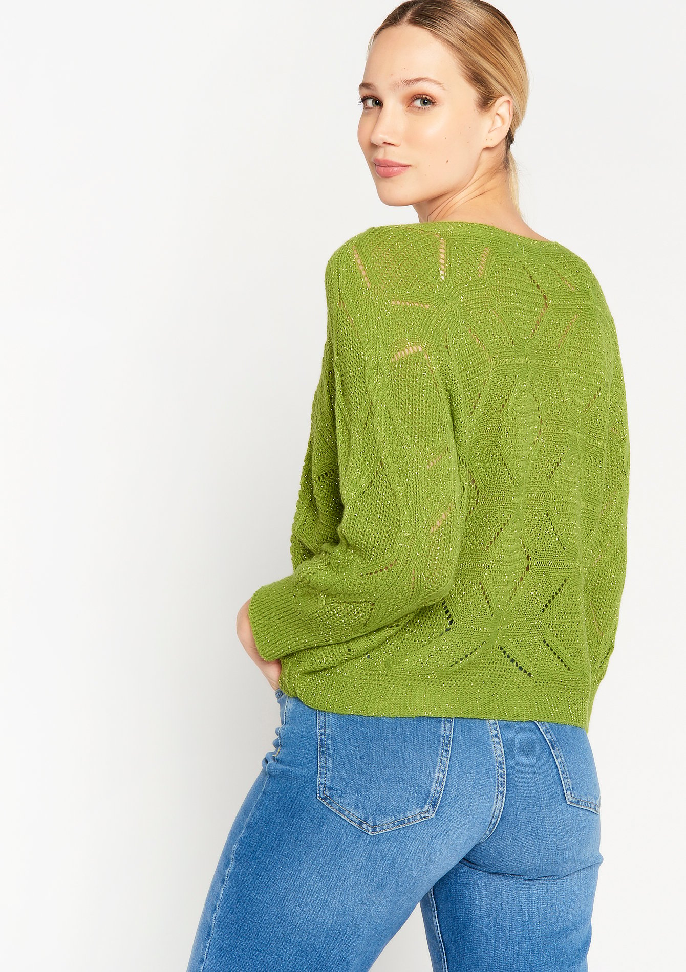 Lurex Sweater With Crochet Details Lolaliza