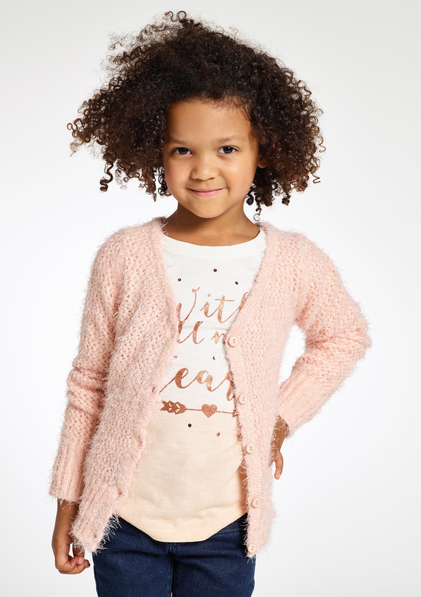  Cardigan enfant  uni col rond LolaLiza