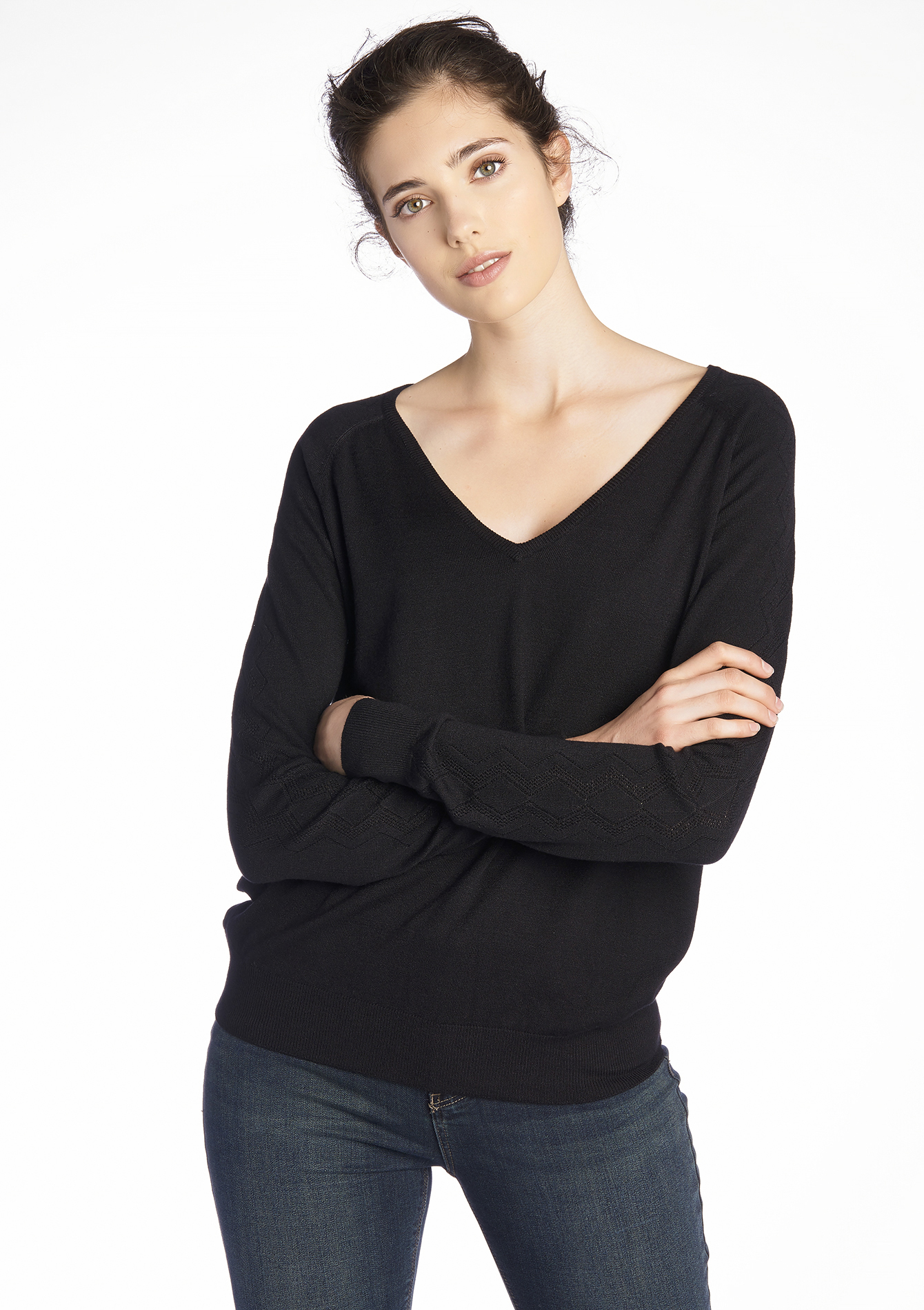 v neck plain sweaters