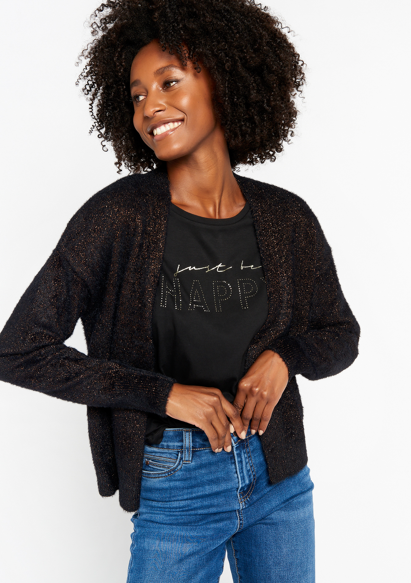 Black glitter outlet cardigan