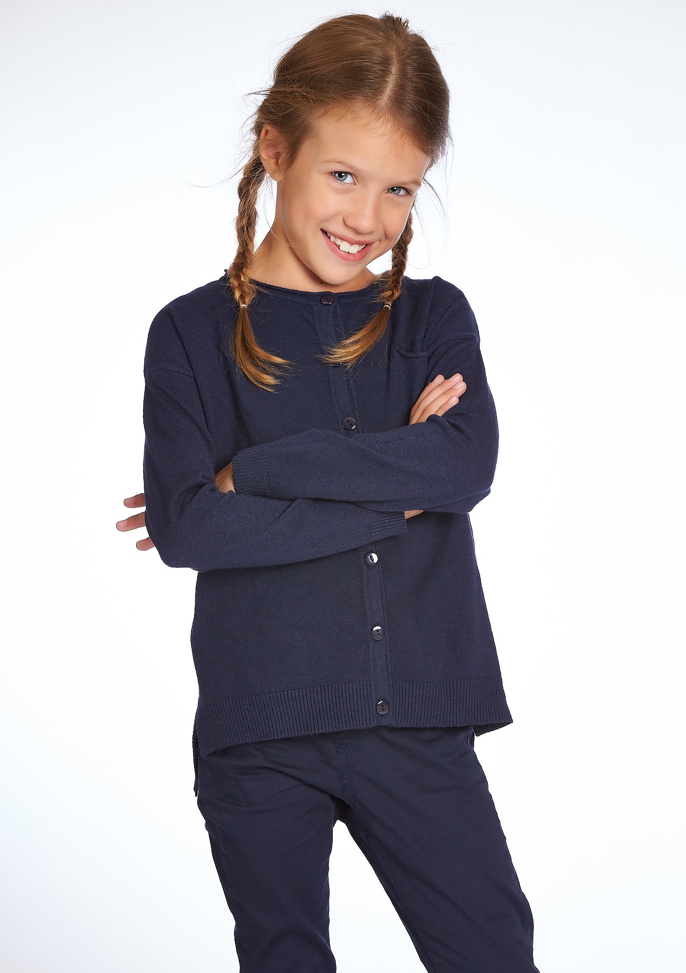  Cardigan enfant  uni col rond LolaLiza