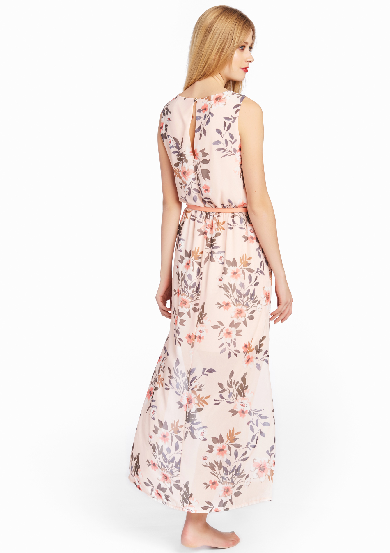 Sleeveless Maxi Dress With Floral Print Lolaliza 1966