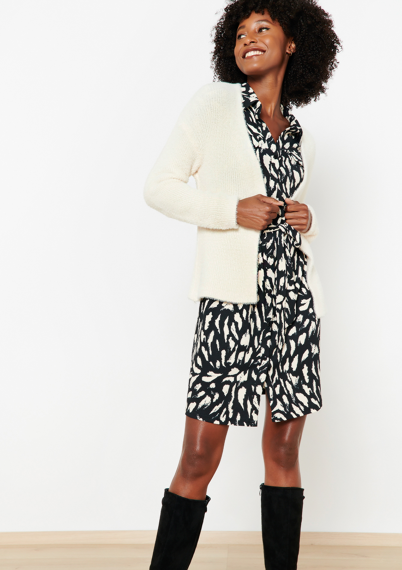 Leopard eyelash shop cardigan