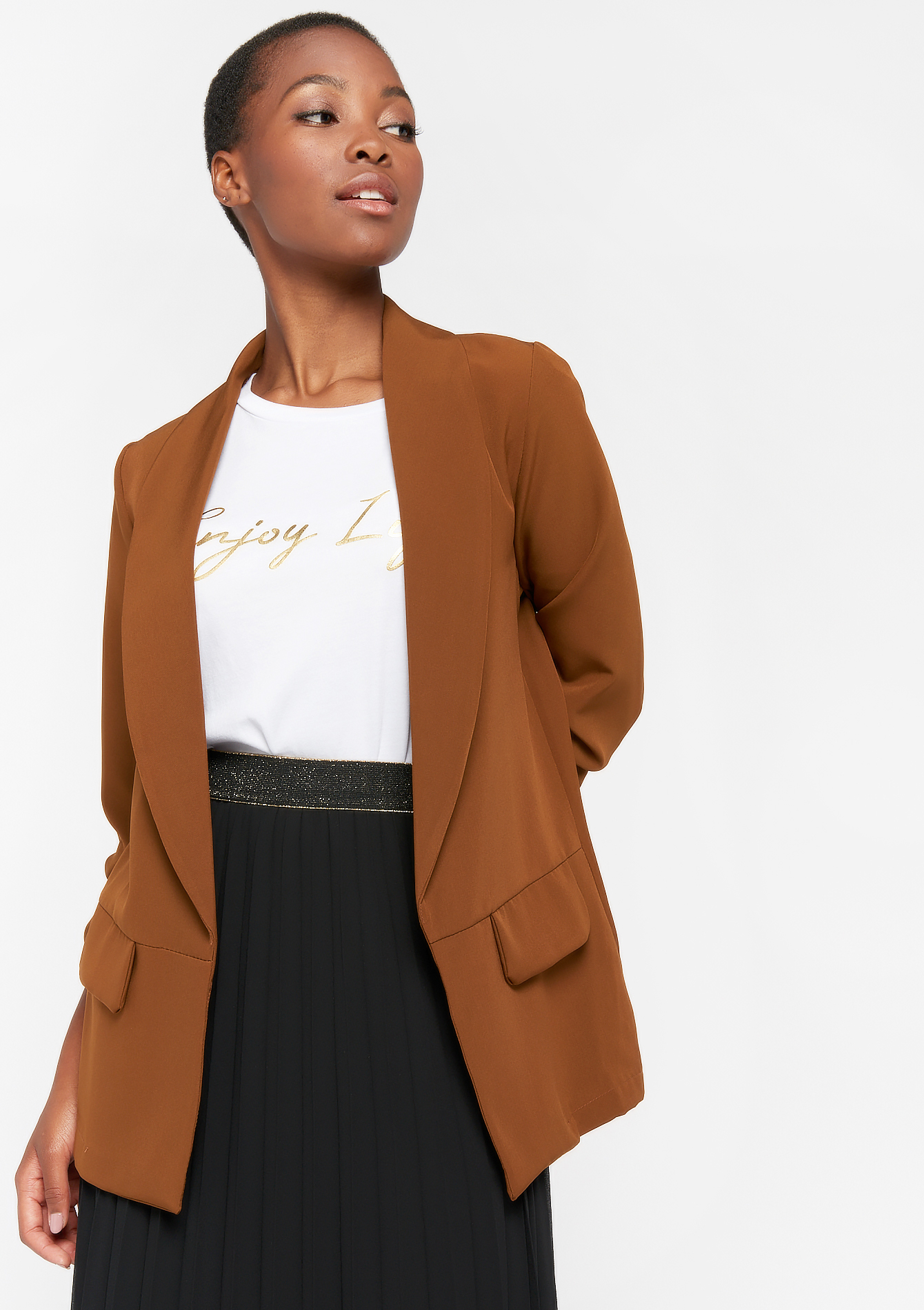 blazer without shirt underneath