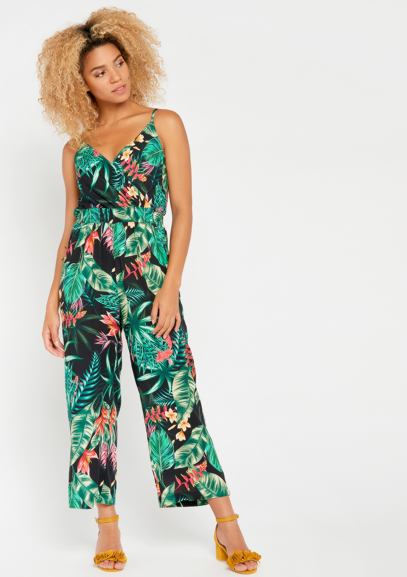 Jumpsuit with tropical print - LolaLiza